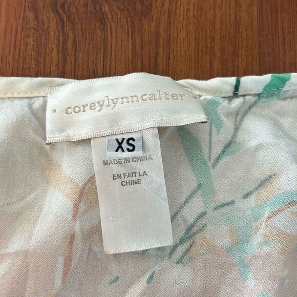 Corey Lynn Calter anthropologie tropical oversized blouse with monkeys and open - Picture 2 of 5